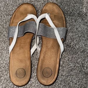 SO White and Silver sandals